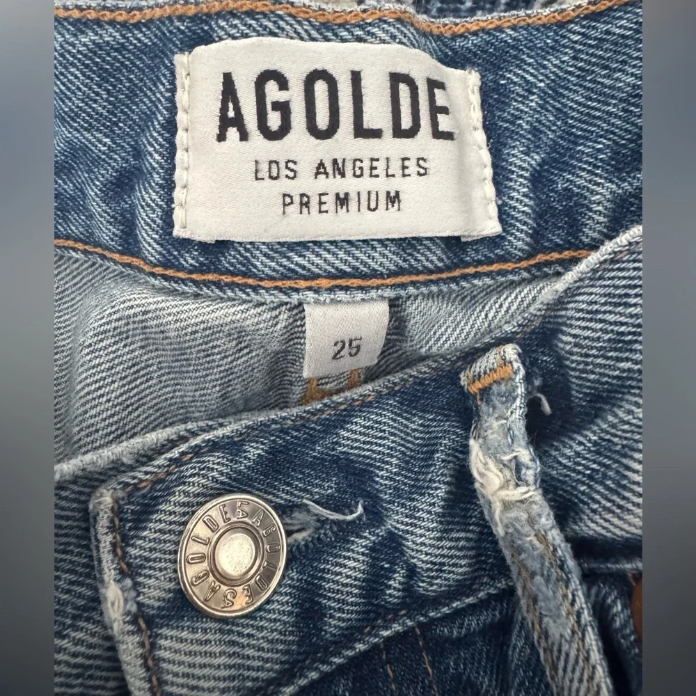 Agolde Jamie High Rise Classic Distressed Jeans in Isolation 25